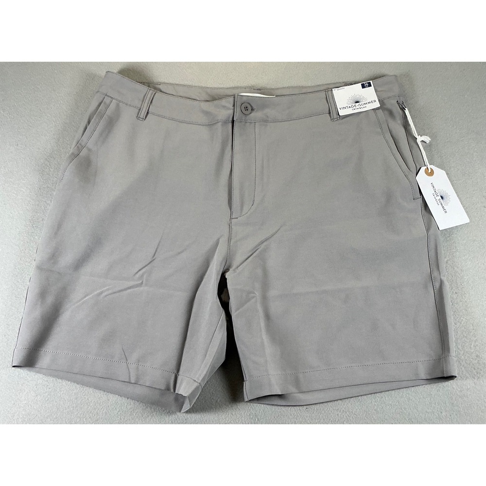 Vintage Summer Mens Gray Golf Shorts Size 36 Stretch Performance Casual NWT